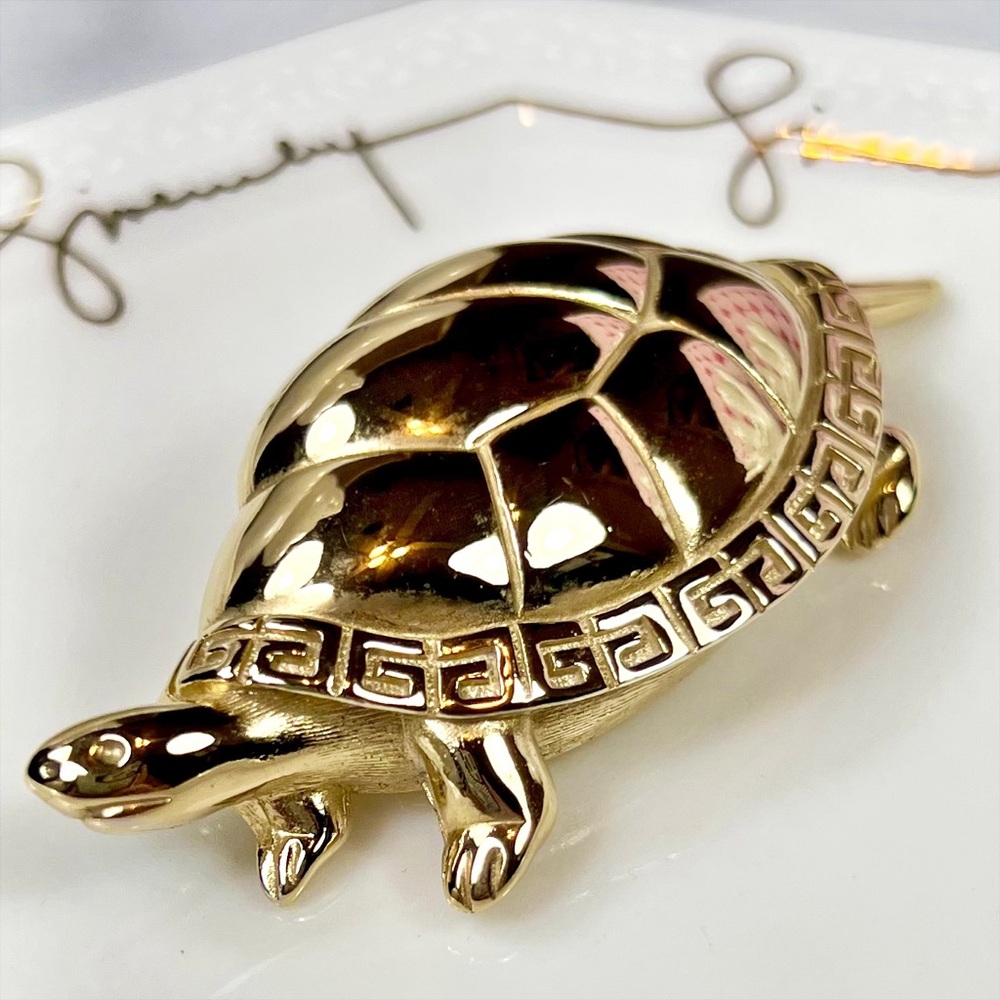 Givenchy Vintage Logo Trimmed Turtle Brooch